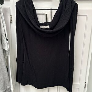 We The Free Black Cowl Neck Sweater